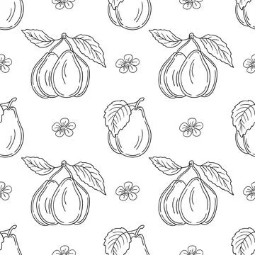 Pattern for textile or kitchen in hand draw style. Monochrome pattern Stock Illustration