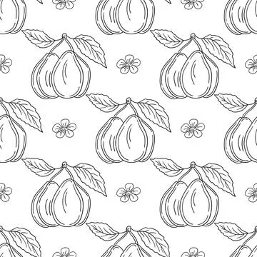 Pattern for textile or kitchen in hand draw style. Monochrome pattern Stock Illustration