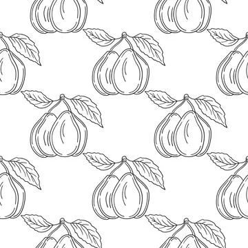 Pattern for textile or kitchen in hand draw style. Monochrome pattern Stock Illustration