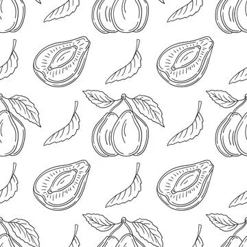Pattern for textile or kitchen in hand draw style. Monochrome pattern Stock Illustration