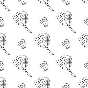 Pattern for textile or kitchen in hand draw style. Monochrome pattern イラスト素材