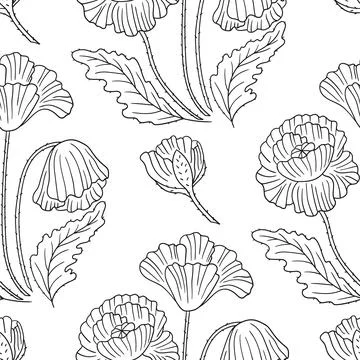 Pattern for textile or kitchen in hand draw style. Monochrome pattern Stock Illustration