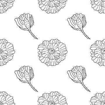 Pattern for textile or kitchen in hand draw style. Monochrome pattern Stock Illustration
