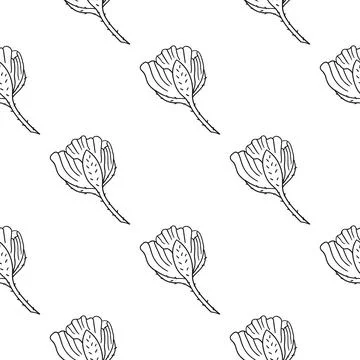 Pattern for textile or kitchen in hand draw style. Monochrome pattern Stock Illustration