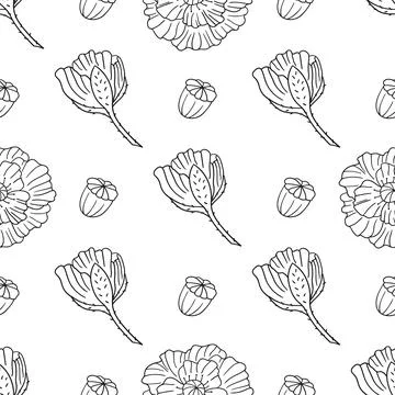Pattern for textile or kitchen in hand draw style. Monochrome pattern Stock Illustration