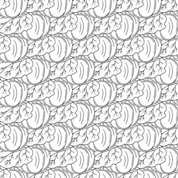 Pattern for textile or kitchen in hand draw style. Monochrome pattern Stock Illustration