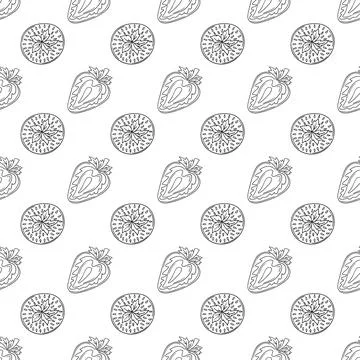 Pattern for textile or kitchen in hand draw style. Monochrome pattern Stock Illustration