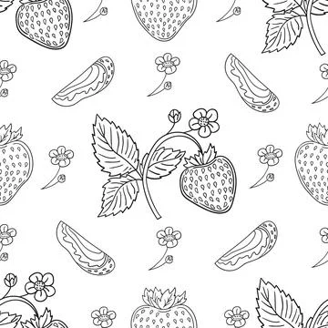 Pattern for textile or kitchen in hand draw style. Monochrome pattern Stock Illustration