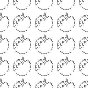 Pattern for textile or kitchen in hand draw style. Monochrome pattern Stock Illustration