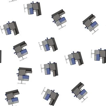 Pattern textile overlock cartoon vector Stockillustratie