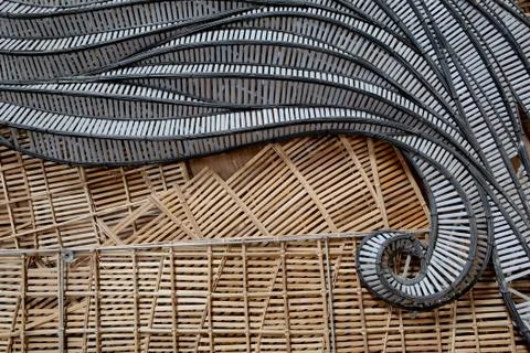 Pattern texture of bamboo Stock Photos