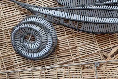 Pattern texture of bamboo Stock Photos