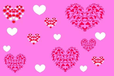 Pattern of texture hearts Stock Illustration