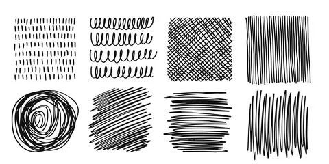 Pattern, texture, line hand drawn. Hatch drawing pen ink and Stock Illustration
