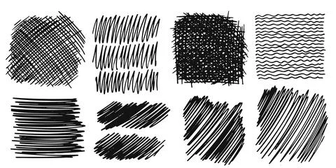 Pattern, texture, line hand drawn. Hatch drawing pen ink and Stock Illustration