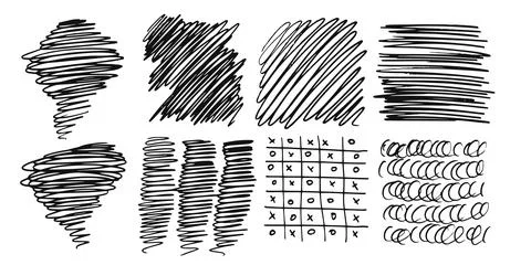 Pattern, texture, line hand drawn. Hatch drawing pen ink and Stock Illustration