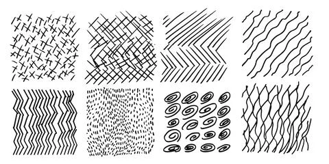 Pattern, texture, line hand drawn. Hatch drawing pen ink and Stock Illustration