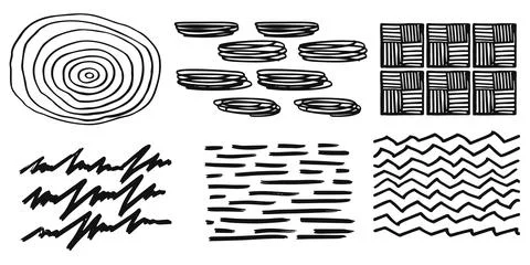 Pattern, texture, line hand drawn. Hatch drawing pen ink and Stock Illustration