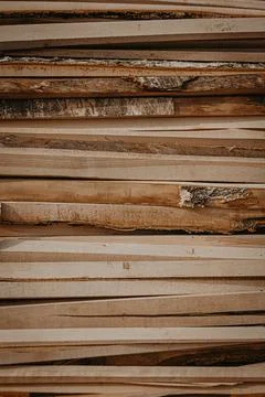 Pattern, texture narrow birch planks Stock Photos