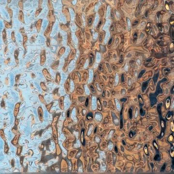 Pattern texture of polish fluted metal. Foto stock