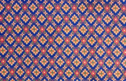 Pattern on thai cloth texture of general traditional thai style native 스톡 사진