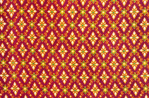 Pattern on thai cloth texture of general traditional thai style native Stock Photos