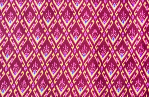 Pattern on thai cloth texture of general traditional thai style native Stock Photos
