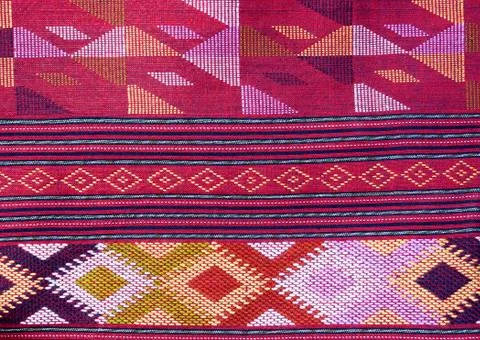 Pattern on thai cloth texture of general traditional thai style native Stock Photos