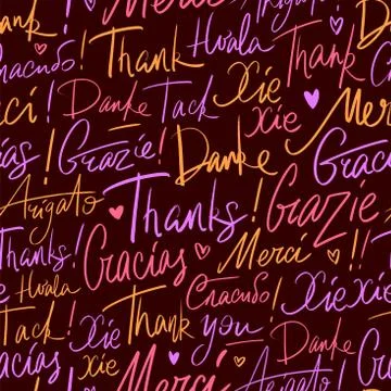 Pattern of Thank you in different languages Stock Illustration