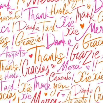 Pattern of Thank you in different languages Stock Illustration