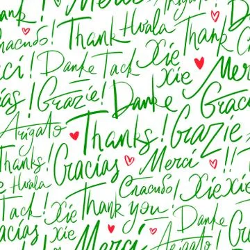 Pattern of Thank you in different languages Stock Illustration