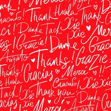 Pattern of Thank you in different languages Stock Illustration