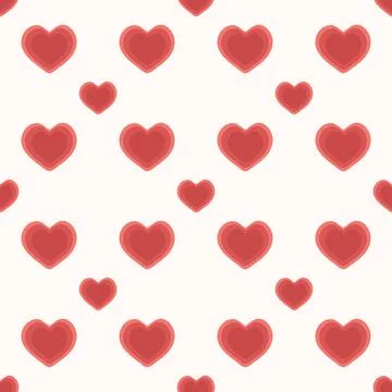 The pattern of their red hearts for use in packaging or textiles Stock Illustration