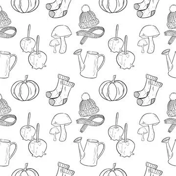Pattern on the theme of autumn Stock Illustration