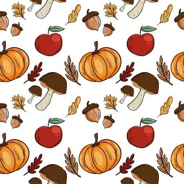 Pattern on the theme of autumn Stock Illustration