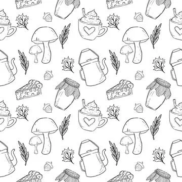 Pattern on the theme of autumn Stock Illustration