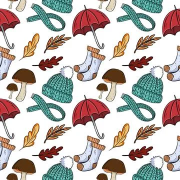 Pattern on the theme of autumn Stock Illustration