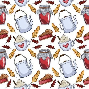 Pattern on the theme of autumn Stock Illustration