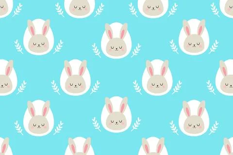 Pattern on the theme of Easter. Cute sleeping rabbit. 스톡 일러스트
