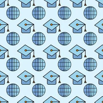 A pattern on the theme of studying at school or university for website design 스톡 일러스트