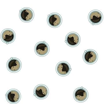 Pattern thermal coffee cup top cartoon vector Stock Illustration