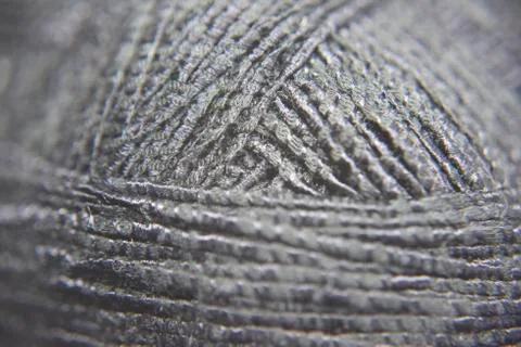 Pattern of thick black knitting threads in the ball Stock Photos