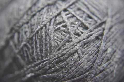 Pattern of thick black knitting threads in the ball Foto stock
