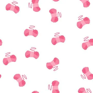 Pattern thread ball yarn cartoon vector 스톡 일러스트