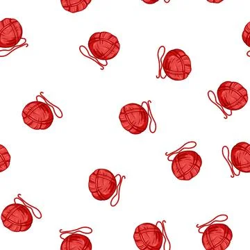 Pattern thread ball yarn cartoon vector Stock Illustration