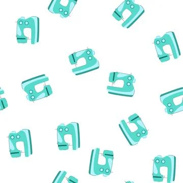 Pattern thread sew machine cartoon vector Stock Illustration