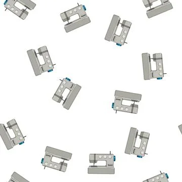 Pattern thread sew machine cartoon vector Illustrazione stock