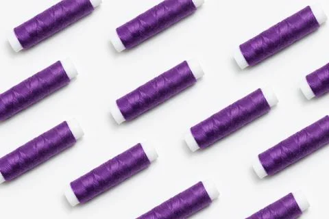 Pattern of thread spool isolated on white. Abstract background. Very peri col Stock Photos