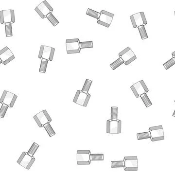 Pattern Threaded rod connecting to a coupler nut Stock Illustration
