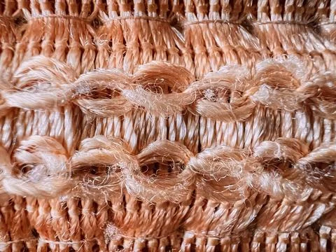 Pattern of threads on knitted product. Foto stock
